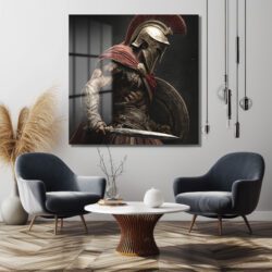 Spartan Savaşçısı Cam Tablo: Gücün ve Kararlılığın Sembolü Duvar Dekoru Spartan Savaşçısı Cam Tablo: Gücün ve Kararlılığın Sembolü