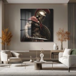 Spartan Savaşçısı Cam Tablo: Gücün ve Kararlılığın Sembolü Duvar Dekoru Spartan Savaşçısı Cam Tablo: Gücün ve Kararlılığın Sembolü