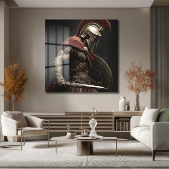 Spartan Savaşçısı Cam Tablo: Gücün ve Kararlılığın Sembolü - Glazella Spartan Savaşçısı Cam Tablo: Gücün ve Kararlılığın Sembolü - Glazella