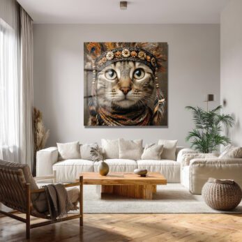 Gizemli Kabile Kedisi Sanat Eseri Cam Tablo - Glazella Gizemli Kabile Kedisi Sanat Eseri Cam Tablo - Glazella