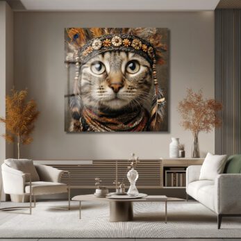 Gizemli Kabile Kedisi Sanat Eseri Cam Tablo - Glazella Gizemli Kabile Kedisi Sanat Eseri Cam Tablo - Glazella