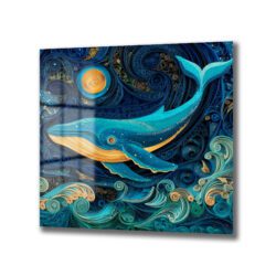 Okyanusun Derinliklerinden Sanatsal Yolculuk: Balina Temalı Quilling Cam Tablo Duvar Dekoru Okyanusun Derinliklerinden Sanatsal Yolculuk: Balina Temalı Quilling Cam Tablo