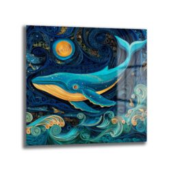 Okyanusun Derinliklerinden Sanatsal Yolculuk: Balina Temalı Quilling Cam Tablo Duvar Dekoru Okyanusun Derinliklerinden Sanatsal Yolculuk: Balina Temalı Quilling Cam Tablo
