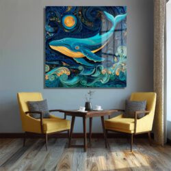 Okyanusun Derinliklerinden Sanatsal Yolculuk: Balina Temalı Quilling Cam Tablo Duvar Dekoru Okyanusun Derinliklerinden Sanatsal Yolculuk: Balina Temalı Quilling Cam Tablo