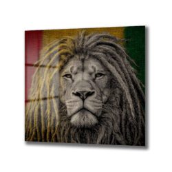 Rasta Aslan Kral Dreadlock Cam Tablo - Glazella Özel Tasarım Duvar Dekoru Rasta Aslan Kral Dreadlock Cam Tablo - Glazella Özel Tasarım