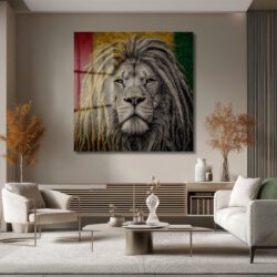Rasta Aslan Kral Dreadlock Cam Tablo - Glazella Özel Tasarım Duvar Dekoru Rasta Aslan Kral Dreadlock Cam Tablo - Glazella Özel Tasarım