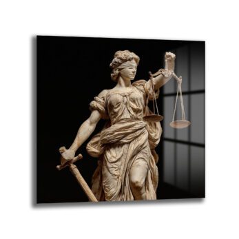 Adalet Tanrıçası Themis Heykeli Cam Tablo