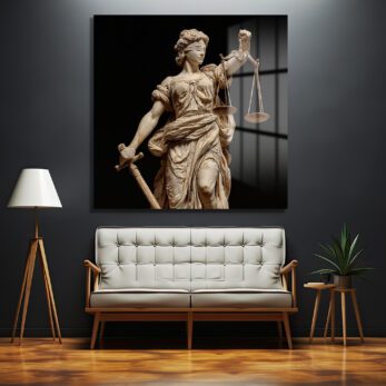 Adalet Tanrıçası Themis Heykeli Cam Tablo - Glazella Adalet Tanrıçası Themis Heykeli Cam Tablo - Glazella