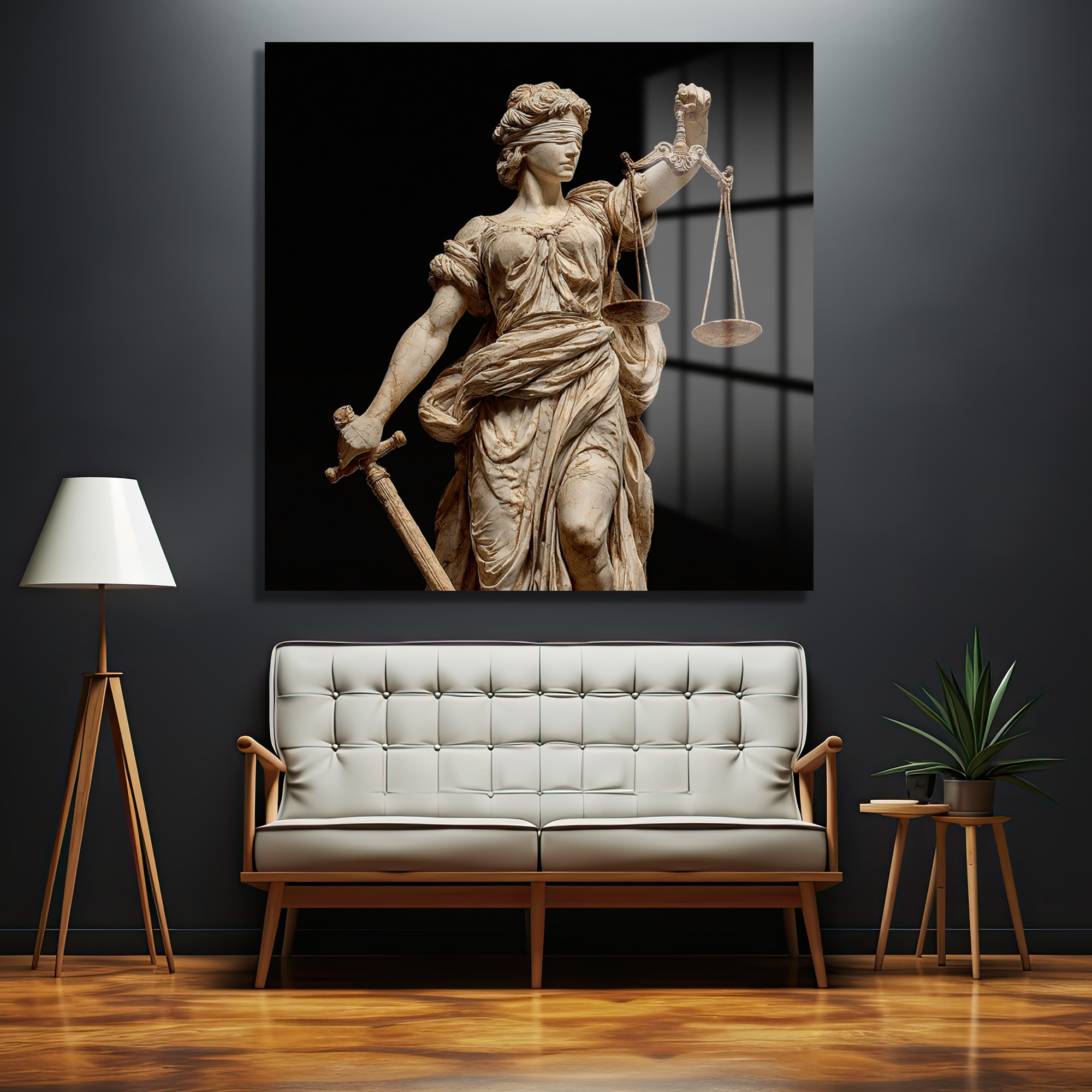 Adalet Tanrıçası Themis Heykeli Cam Tablo - Glazella Adalet Tanrıçası Themis Heykeli Cam Tablo - Glazella