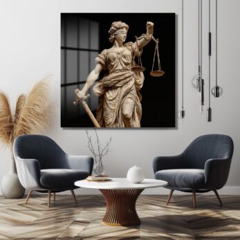Adalet Tanrıçası Themis Heykeli Cam Tablo - Glazella Adalet Tanrıçası Themis Heykeli Cam Tablo - Glazella