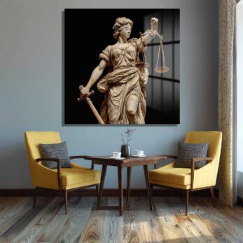 Adalet Tanrıçası Themis Heykeli Cam Tablo - Glazella Adalet Tanrıçası Themis Heykeli Cam Tablo - Glazella