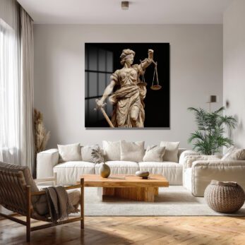 Adalet Tanrıçası Themis Heykeli Cam Tablo - Glazella Adalet Tanrıçası Themis Heykeli Cam Tablo - Glazella