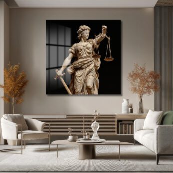 Adalet Tanrıçası Themis Heykeli Cam Tablo - Glazella Adalet Tanrıçası Themis Heykeli Cam Tablo - Glazella