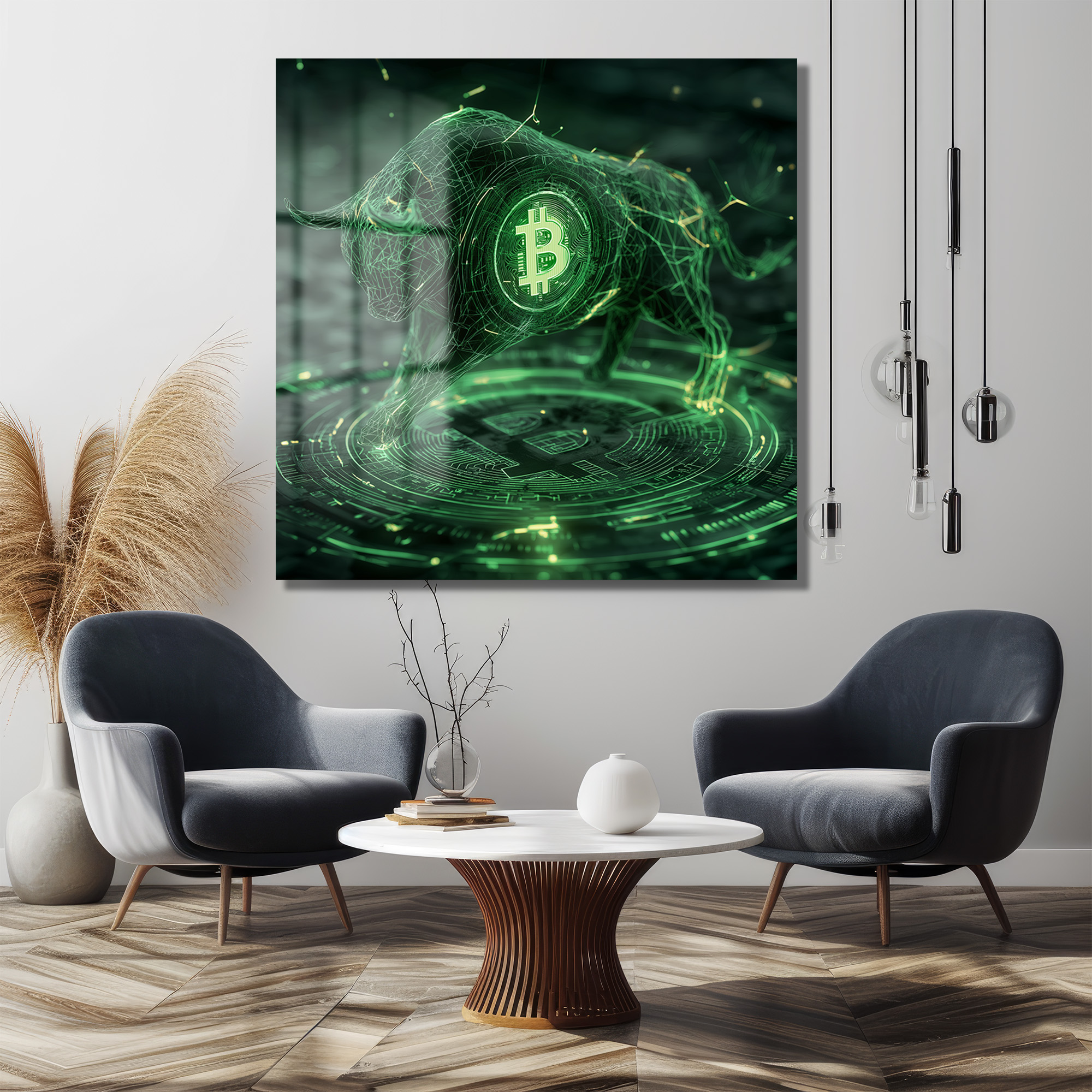 Bitcoin Boğa Koşusu Dijital Sanat Cam Tablo - Kripto Enerjisi - Glazella Bitcoin Boğa Koşusu Dijital Sanat Cam Tablo - Kripto Enerjisi - Glazella