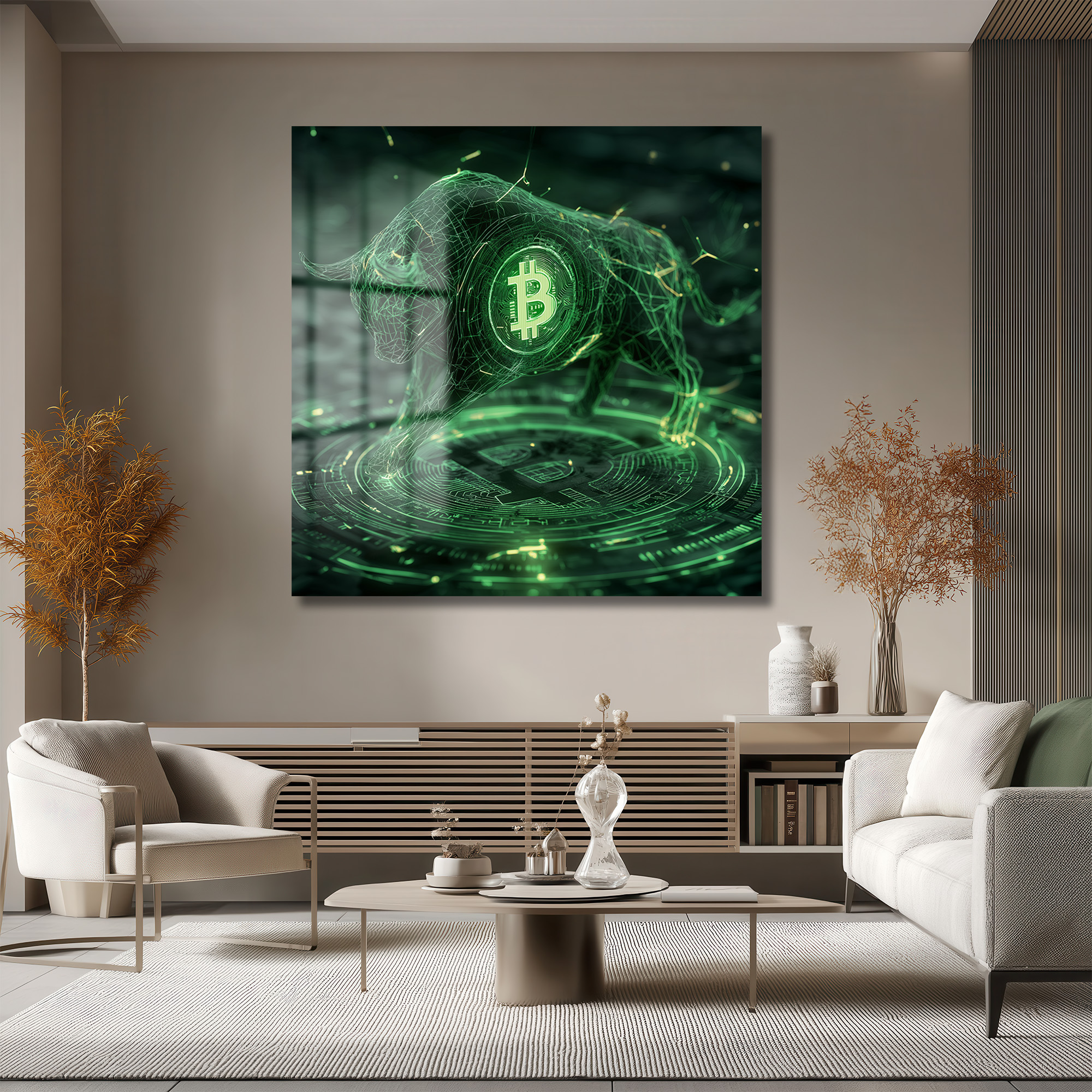 Bitcoin Boğa Koşusu Dijital Sanat Cam Tablo - Kripto Enerjisi - Glazella Bitcoin Boğa Koşusu Dijital Sanat Cam Tablo - Kripto Enerjisi - Glazella