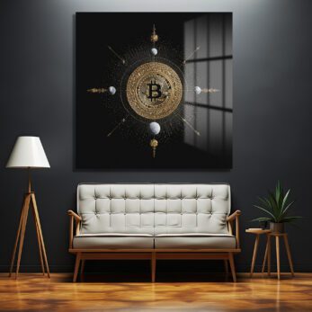 Bitcoin Kozmosu: Altın Detaylı Lüks Cam Tablo - Glazella Bitcoin Kozmosu: Altın Detaylı Lüks Cam Tablo - Glazella