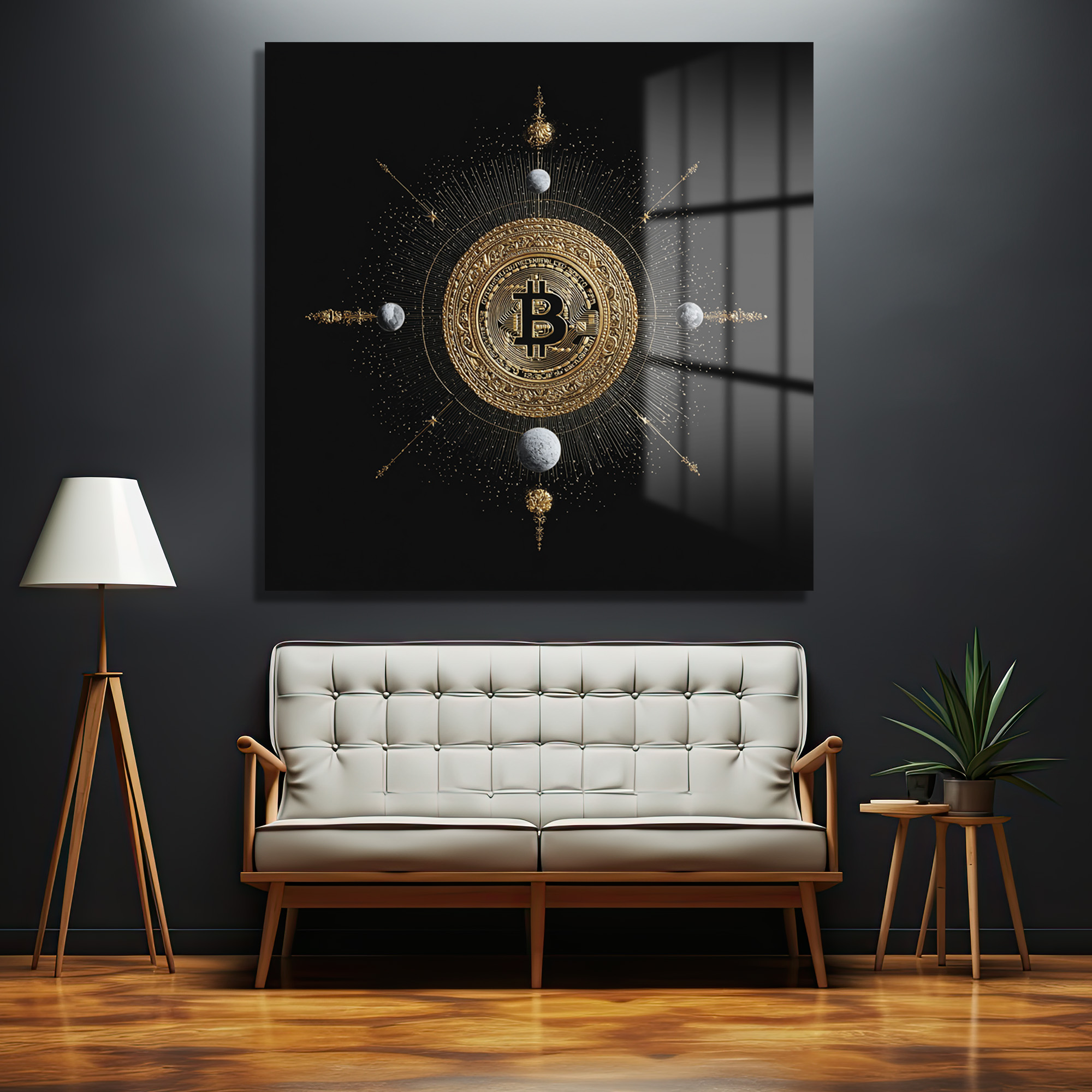 Bitcoin Kozmosu: Altın Detaylı Lüks Cam Tablo - Glazella Bitcoin Kozmosu: Altın Detaylı Lüks Cam Tablo - Glazella