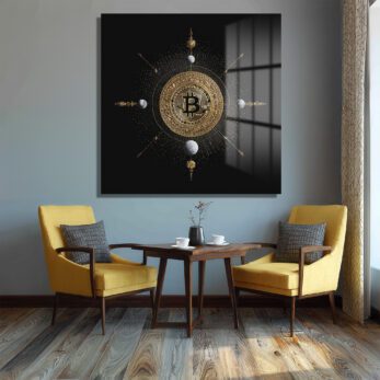 Bitcoin Kozmosu: Altın Detaylı Lüks Cam Tablo - Glazella Bitcoin Kozmosu: Altın Detaylı Lüks Cam Tablo - Glazella