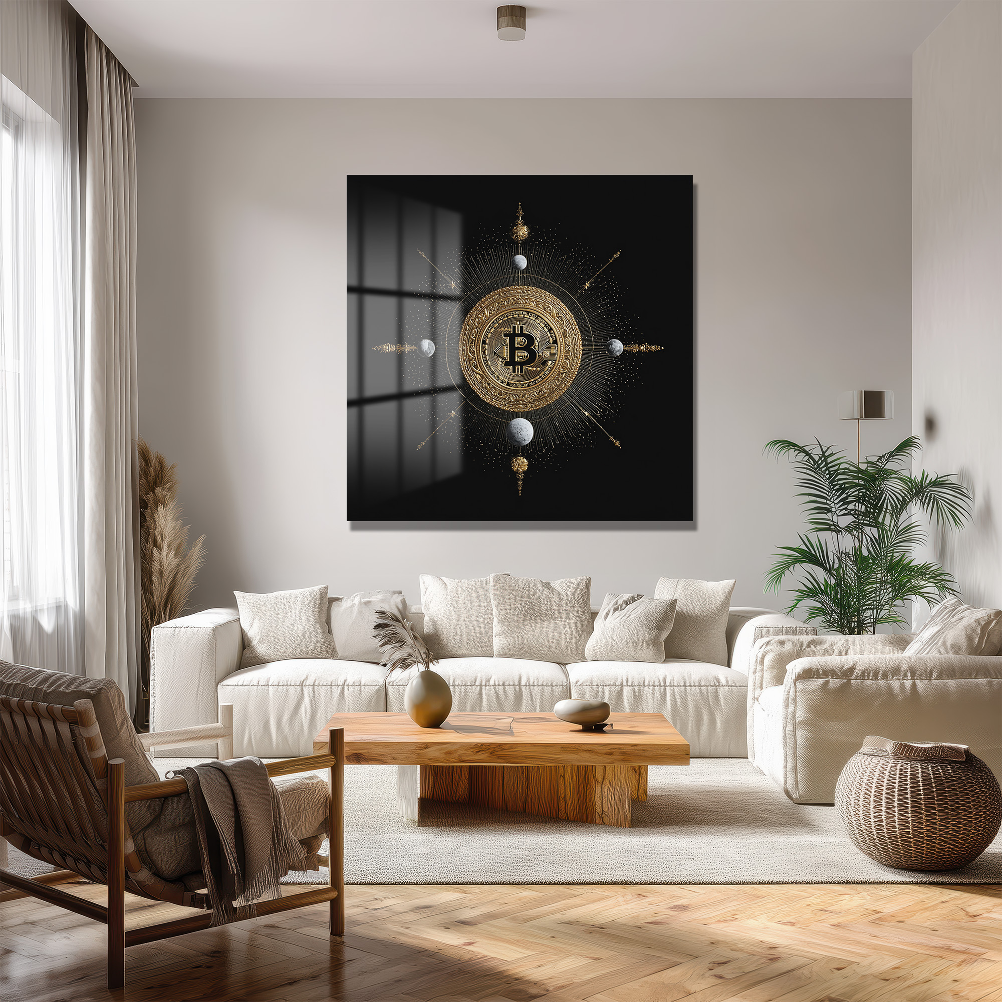 Bitcoin Kozmosu: Altın Detaylı Lüks Cam Tablo - Glazella Bitcoin Kozmosu: Altın Detaylı Lüks Cam Tablo - Glazella