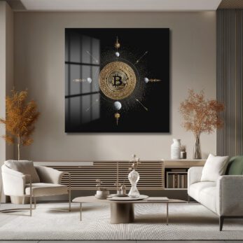 Bitcoin Kozmosu: Altın Detaylı Lüks Cam Tablo - Glazella Bitcoin Kozmosu: Altın Detaylı Lüks Cam Tablo - Glazella