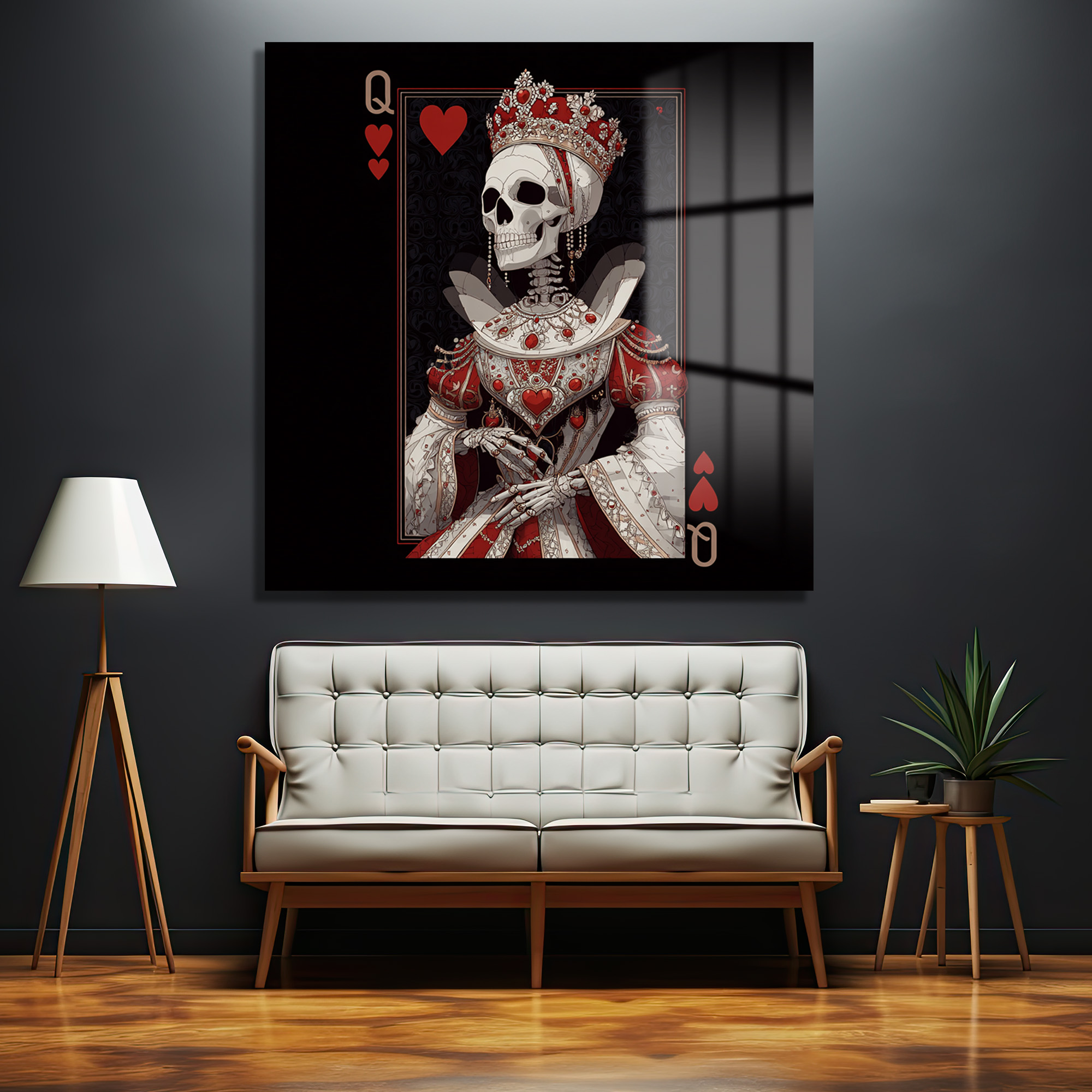 Kupa Kızı İskelet Kraliyet Cam Tablo - Gotik Sanat Dokunuşu - Glazella Kupa Kızı İskelet Kraliyet Cam Tablo - Gotik Sanat Dokunuşu - Glazella