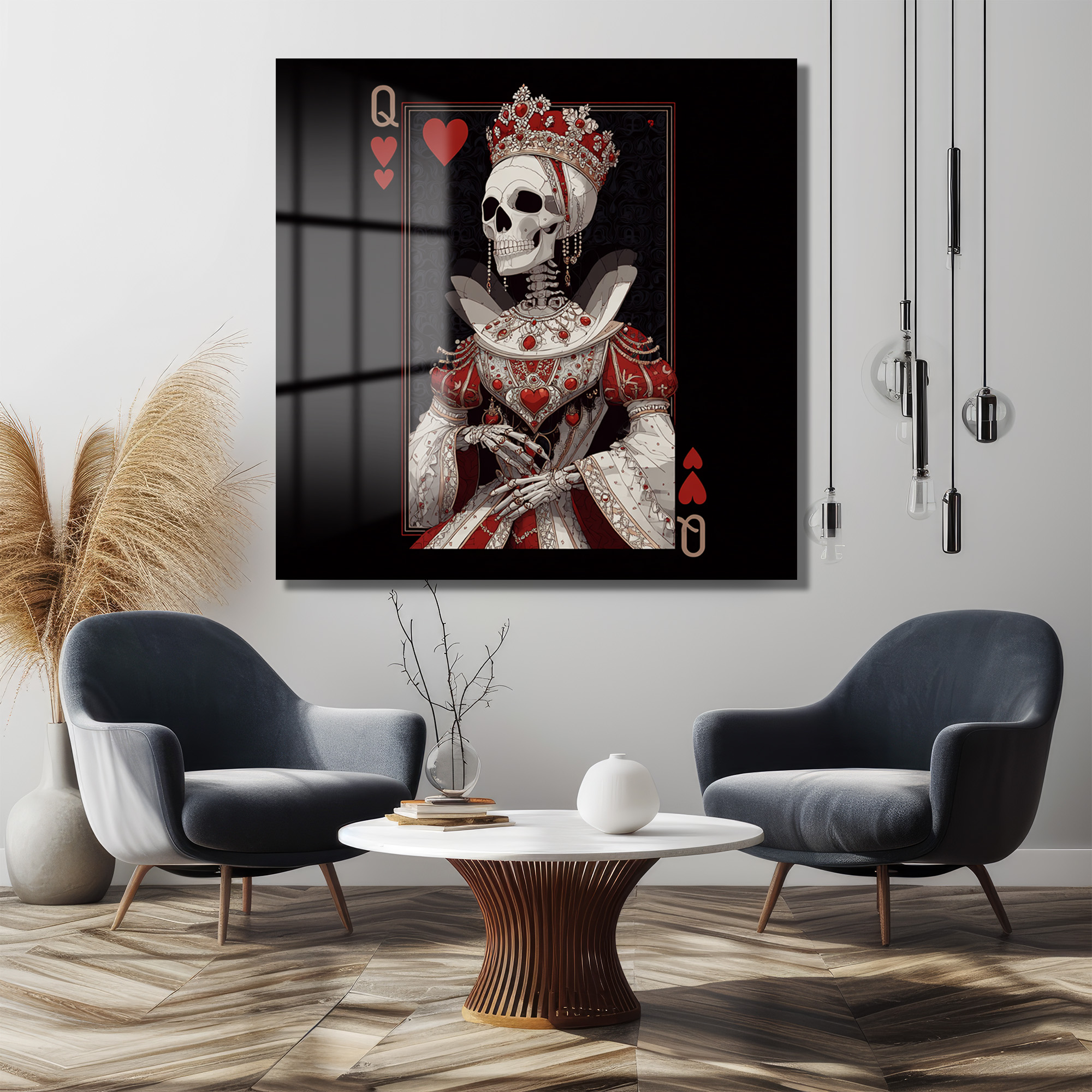 Kupa Kızı İskelet Kraliyet Cam Tablo - Gotik Sanat Dokunuşu - Glazella Kupa Kızı İskelet Kraliyet Cam Tablo - Gotik Sanat Dokunuşu - Glazella
