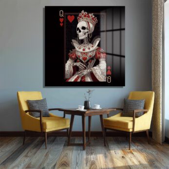 Kupa Kızı İskelet Kraliyet Cam Tablo - Gotik Sanat Dokunuşu - Glazella Kupa Kızı İskelet Kraliyet Cam Tablo - Gotik Sanat Dokunuşu - Glazella