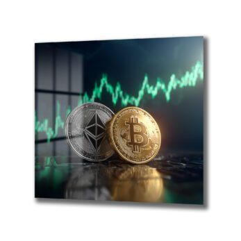Bitcoin Ethereum Kripto Para Borsası Modern Cam Tablo - Glazella