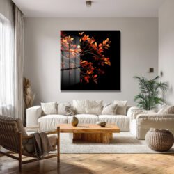 Sonbahar Esintisi: Canlı Yapraklar Modern Cam Tablo Duvar Dekoru Sonbahar Esintisi: Canlı Yapraklar Modern Cam Tablo