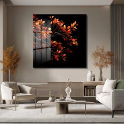 Sonbahar Esintisi: Canlı Yapraklar Modern Cam Tablo Duvar Dekoru Sonbahar Esintisi: Canlı Yapraklar Modern Cam Tablo