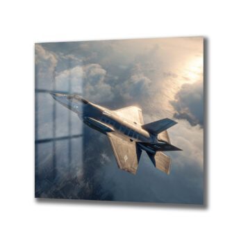 Göklerin Hakimi F-35 Jet Uçağı Cam Tablo - Glazella
