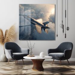 Göklerin Hakimi F-35 Jet Uçağı Cam Tablo Duvar Dekoru Göklerin Hakimi F-35 Jet Uçağı Cam Tablo