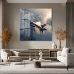 Göklerin Hakimi F-35 Jet Uçağı Cam Tablo Duvar Dekoru Göklerin Hakimi F-35 Jet Uçağı Cam Tablo