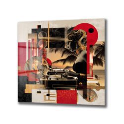 Golden Groove DJ Sunset Cam Tablo | Modern Sanat Duvar Dekoru - Glazella