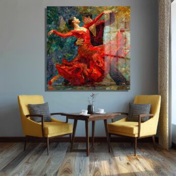 Tutkulu Dans Mozaik Sanat Cam Tablo - Glazella Tutkulu Dans Mozaik Sanat Cam Tablo - Glazella