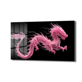 Pembe Ejderha Enerjisi Cam Tablo - Glazella