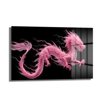 Pembe Ejderha Enerjisi Cam Tablo - Glazella
