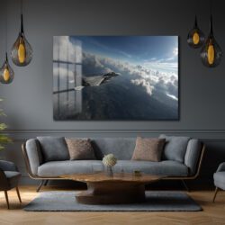 Gökyüzünde Süzülen F-15 Kartal Cam Tablo Duvar Dekoru Gökyüzünde Süzülen F-15 Kartal Cam Tablo