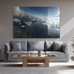 Gökyüzünde Süzülen F-15 Kartal Cam Tablo Duvar Dekoru Gökyüzünde Süzülen F-15 Kartal Cam Tablo