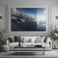 Gökyüzünde Süzülen F-15 Kartal Cam Tablo Duvar Dekoru Gökyüzünde Süzülen F-15 Kartal Cam Tablo