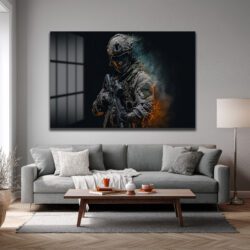 Taktik Güç: Modern Asker Temalı Cam Tablo Duvar Dekoru Taktik Güç: Modern Asker Temalı Cam Tablo