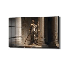 Themis Adalet Tanrıçası Heykeli Premium Cam Tablo - Glazella