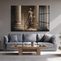 Themis Adalet Tanrıçası Heykeli Premium Cam Tablo Duvar Dekoru Themis Adalet Tanrıçası Heykeli Premium Cam Tablo