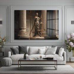 Themis Adalet Tanrıçası Heykeli Premium Cam Tablo Duvar Dekoru Themis Adalet Tanrıçası Heykeli Premium Cam Tablo