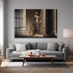 Themis Adalet Tanrıçası Heykeli Premium Cam Tablo Duvar Dekoru Themis Adalet Tanrıçası Heykeli Premium Cam Tablo