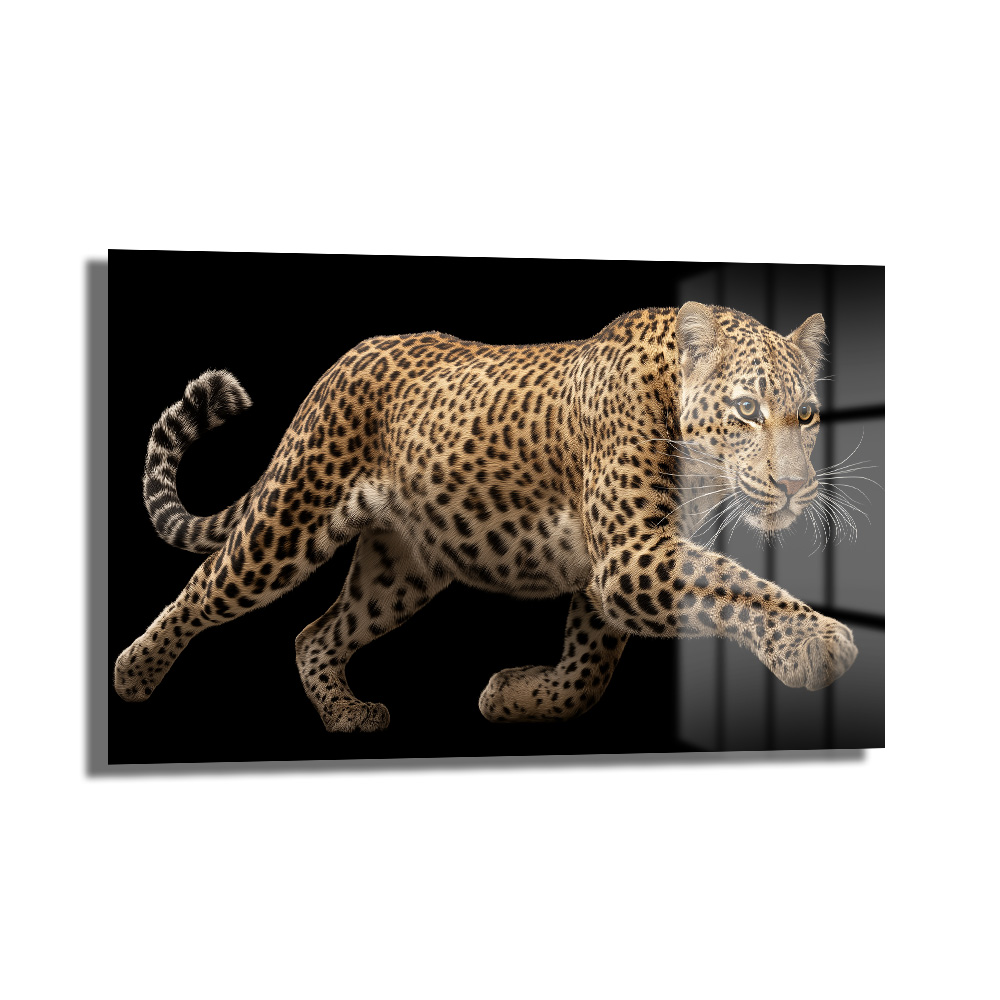 Vahşi Zarafet Leopar Cam Tablo - Modern Duvar Sanatı Duvar Dekoru Vahşi Zarafet Leopar Cam Tablo - Modern Duvar Sanatı