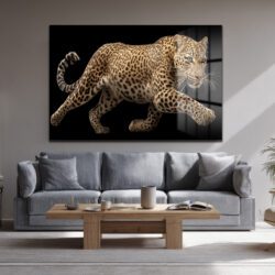 Vahşi Zarafet Leopar Cam Tablo - Modern Duvar Sanatı Duvar Dekoru Vahşi Zarafet Leopar Cam Tablo - Modern Duvar Sanatı