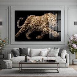 Vahşi Zarafet Leopar Cam Tablo - Modern Duvar Sanatı Duvar Dekoru Vahşi Zarafet Leopar Cam Tablo - Modern Duvar Sanatı