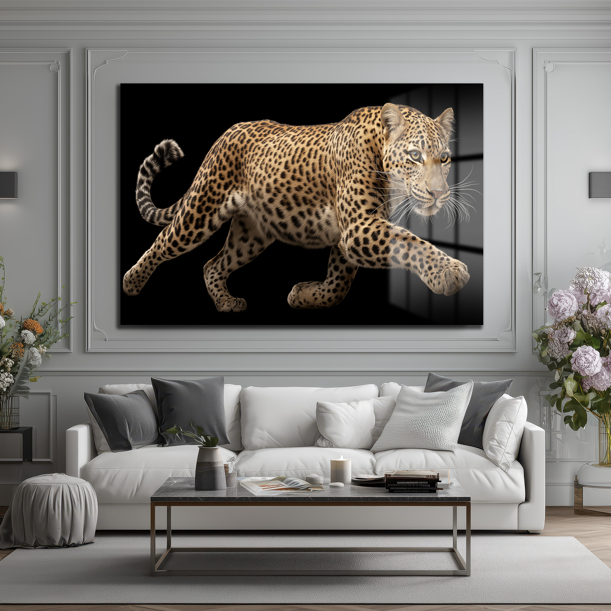 Vahşi Zarafet Leopar Cam Tablo - Modern Duvar Sanatı Duvar Dekoru Vahşi Zarafet Leopar Cam Tablo - Modern Duvar Sanatı