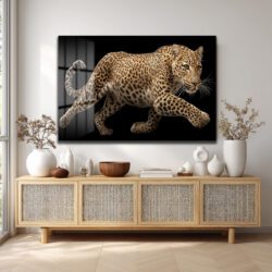 Vahşi Zarafet Leopar Cam Tablo - Modern Duvar Sanatı Duvar Dekoru Vahşi Zarafet Leopar Cam Tablo - Modern Duvar Sanatı